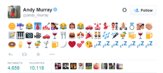 Andy Murray Wedding Emoji Tweet