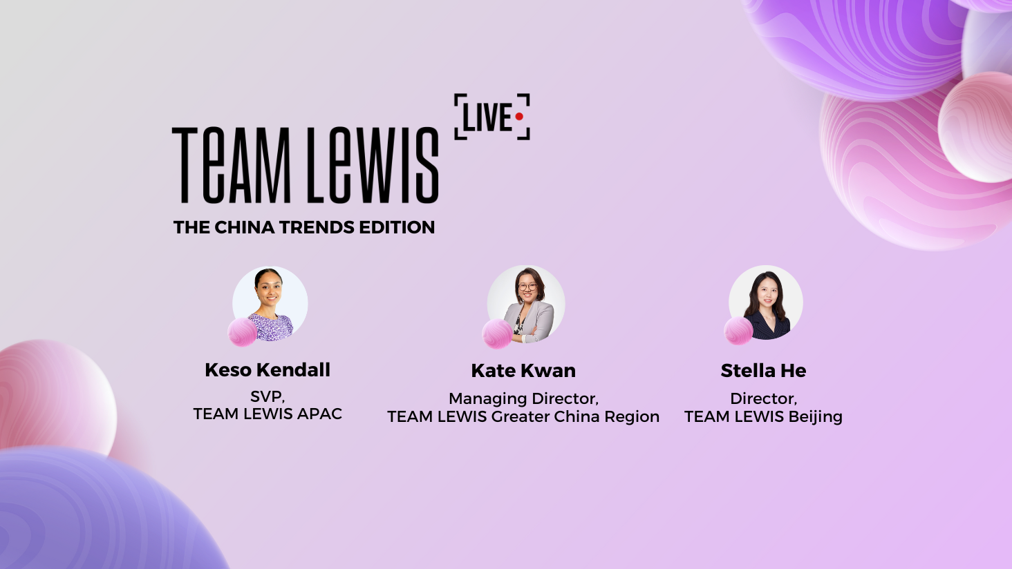 Speakers for team lewis live china trends edition