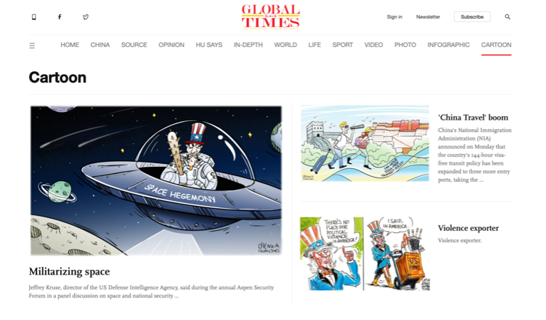 cartoon of Global Times, Cartoon Section