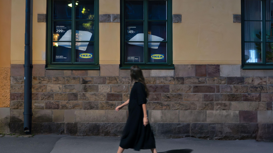 image of windows with IKEA ads