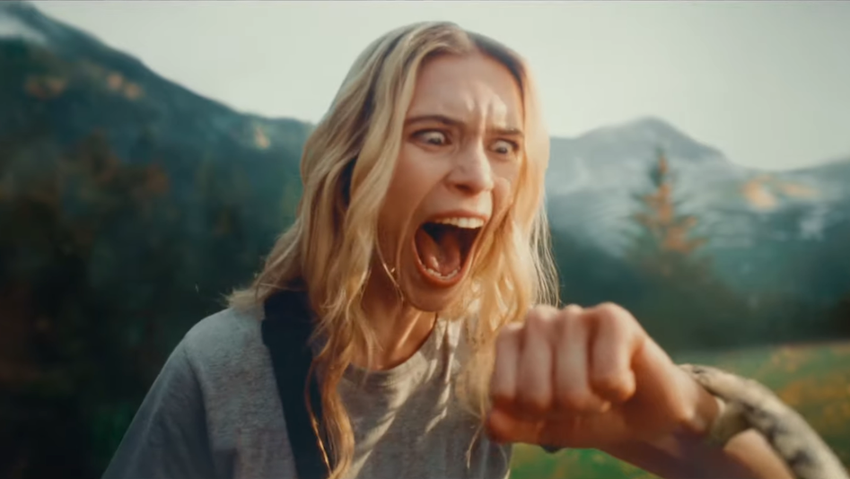 columbia ad woman screaming