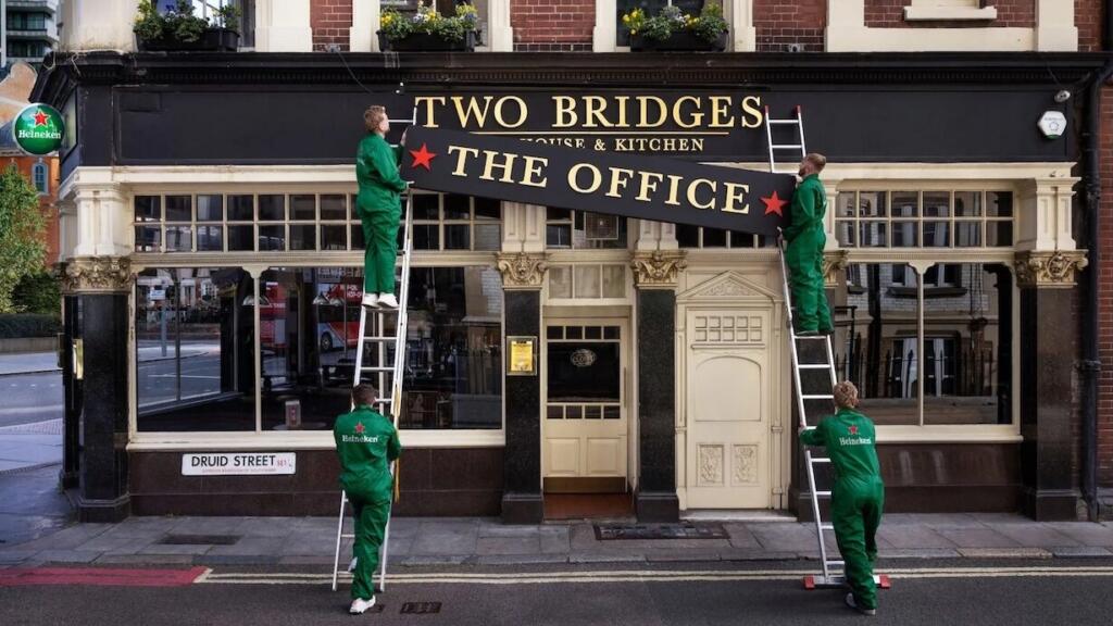 Heineken Ad rebrand pub to office