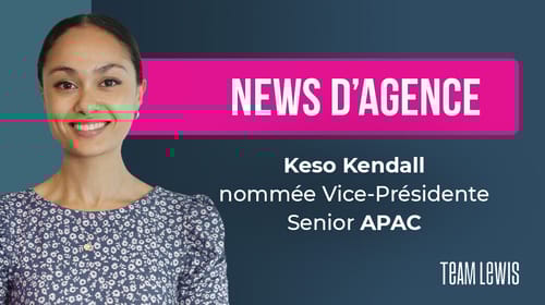 TEAM LEWIS annonce la nomination de Keso Kendall au poste de vice-président senior APAC