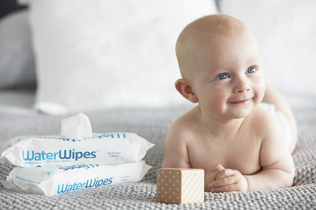 Baby with Water Wipes 