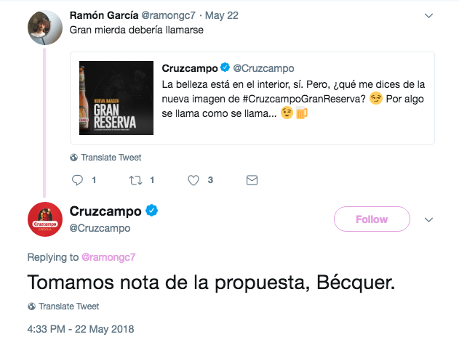 mejor respuesta community manager Cruzcampo