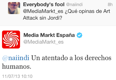 respuesta community manager Mediamarkt