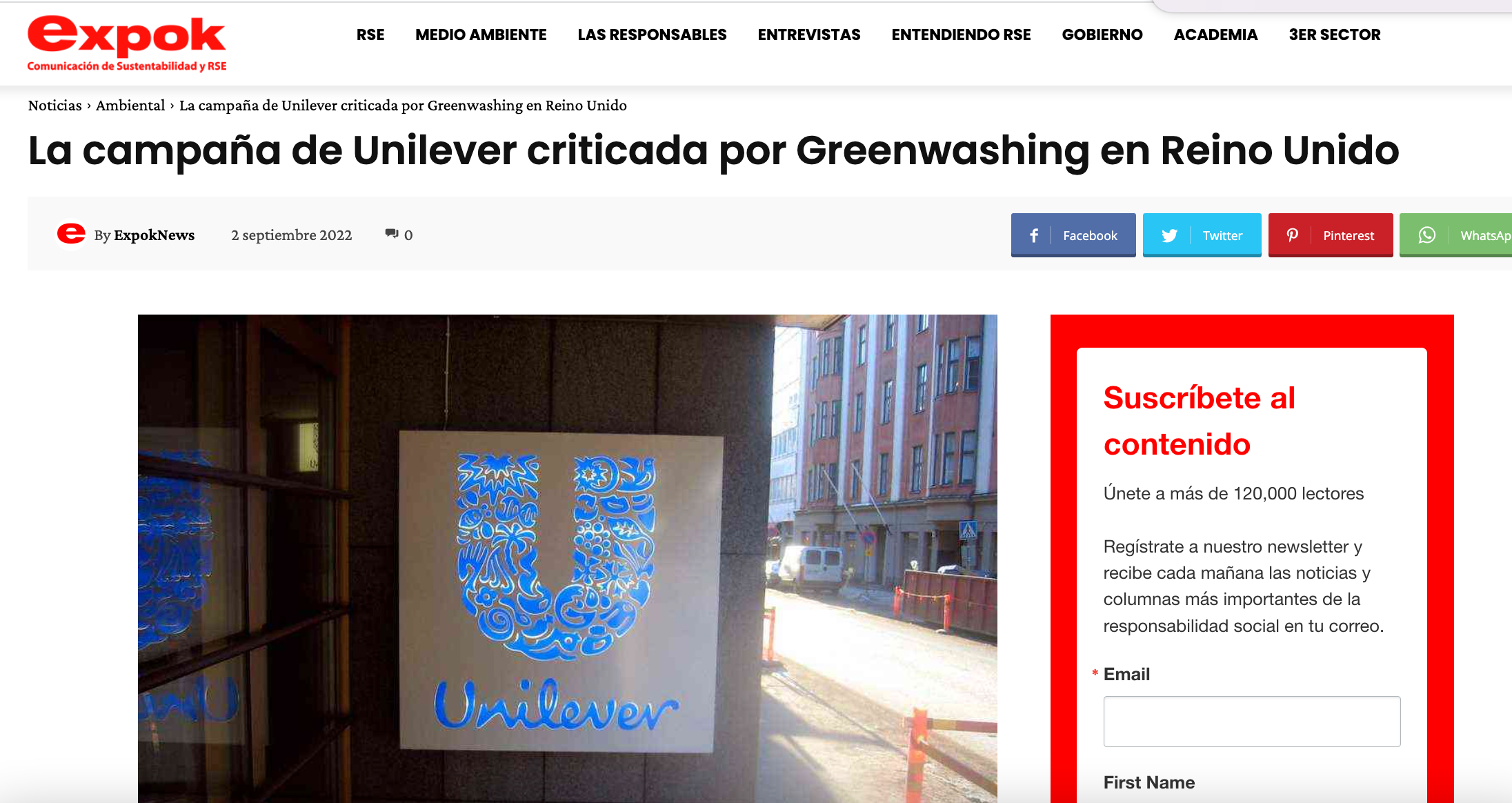 campaña greenwashing unilever