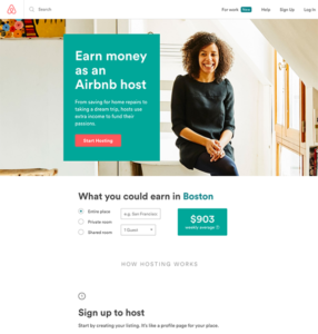 Ejemplo Airbnb cómo diseñar una landing page