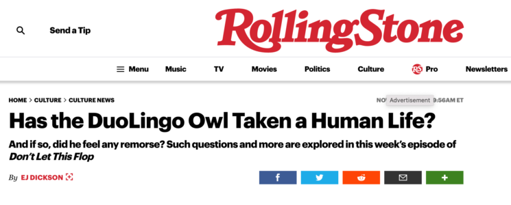 Rolling Stone TikTok Doulingo