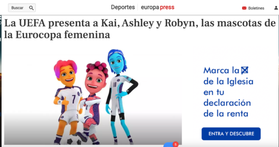 noticia campaña del mascotas de la UEFA