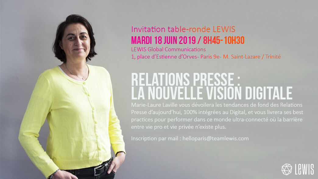Invitation table ronde LEWIS Event 18 juin 2019