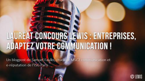 Lauréat concours LEWIS – entreprises : adaptez votre communication !