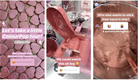Esempio di contenuti effimeri su Instagram