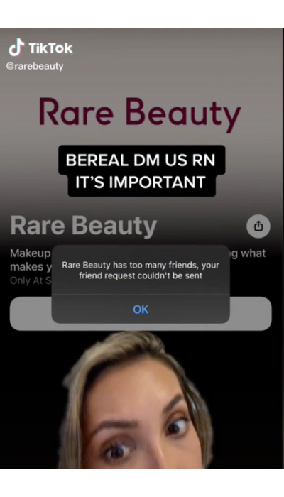 Campagna Rare Beauty su BeReal