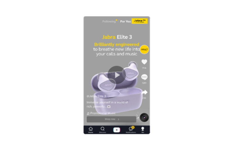 Screenshot ADV Jabra su TikTok