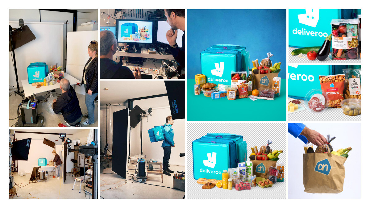 Collage met behind the scenes foto's tot resultaat van de campagne