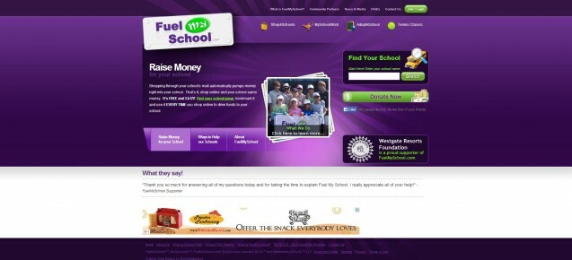 Fuel My School homepage