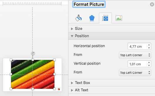 Posição imagem powerpoint