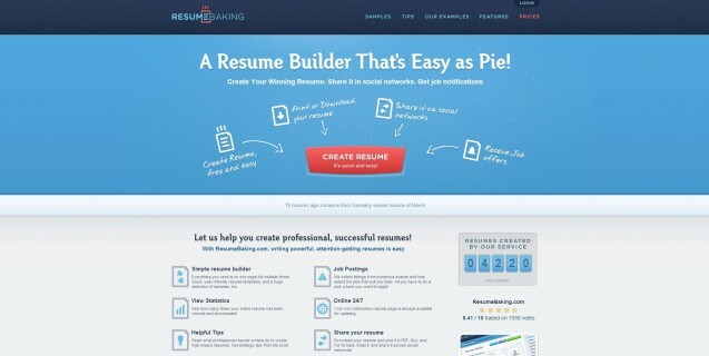 Resume Baking homepage