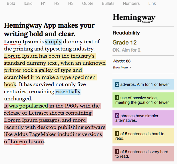 hemingway app