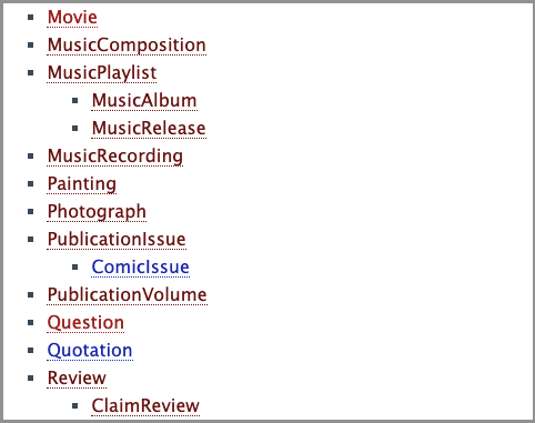 schema markup lista