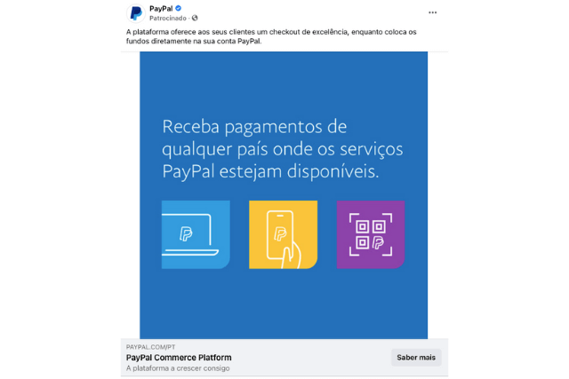 Campanha Paga Facebook - Paypal