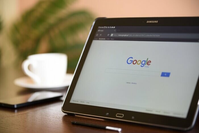 motor de pesquisa google em tablet