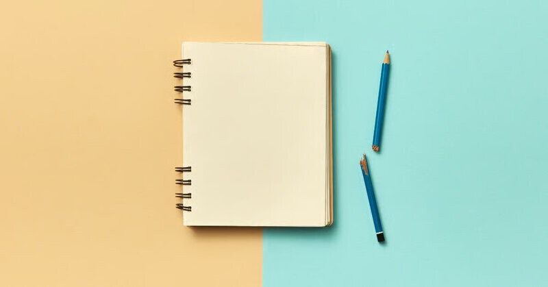 caderno e lápis partido bloqueio criativo