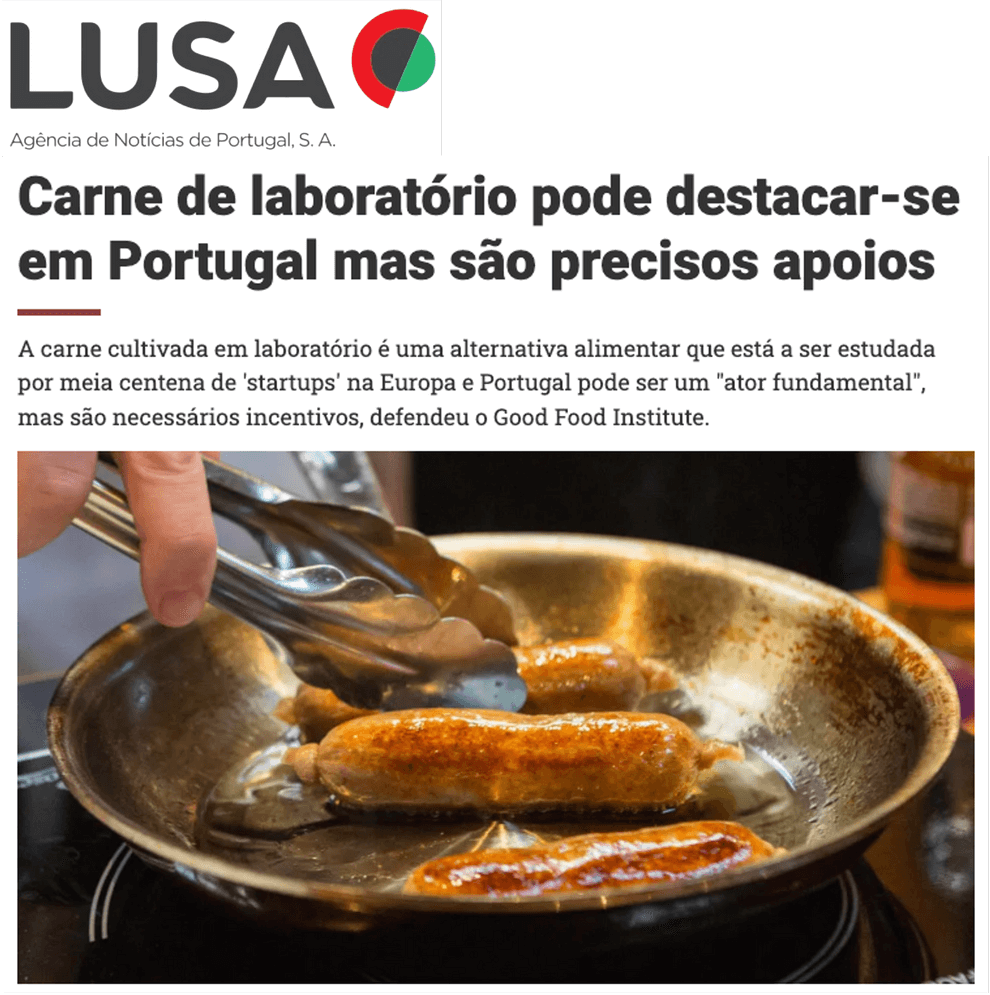 noticia Agência Lusa sobre o Good Food Institute