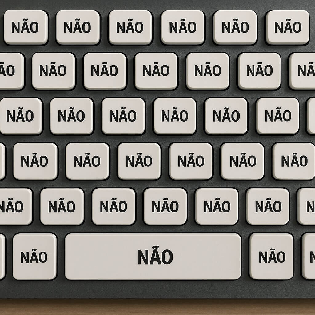 teclas de um teclado com a palavra nao