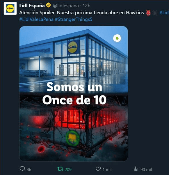 Campanha de LinkedIn Stranger Things - Lidl