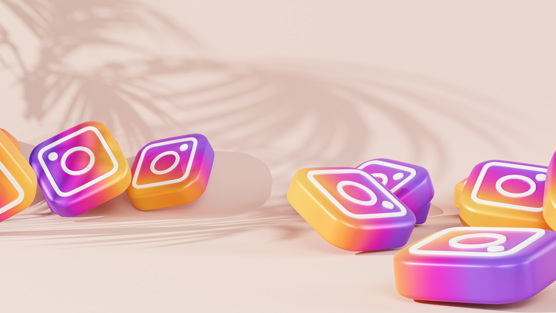 Instagram 3d render logos tropical
