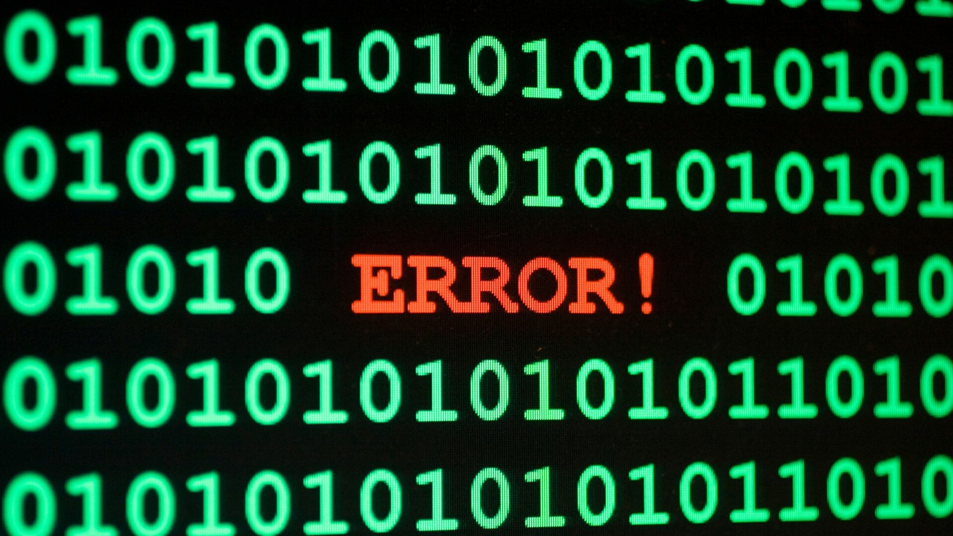 Error message on a computer.