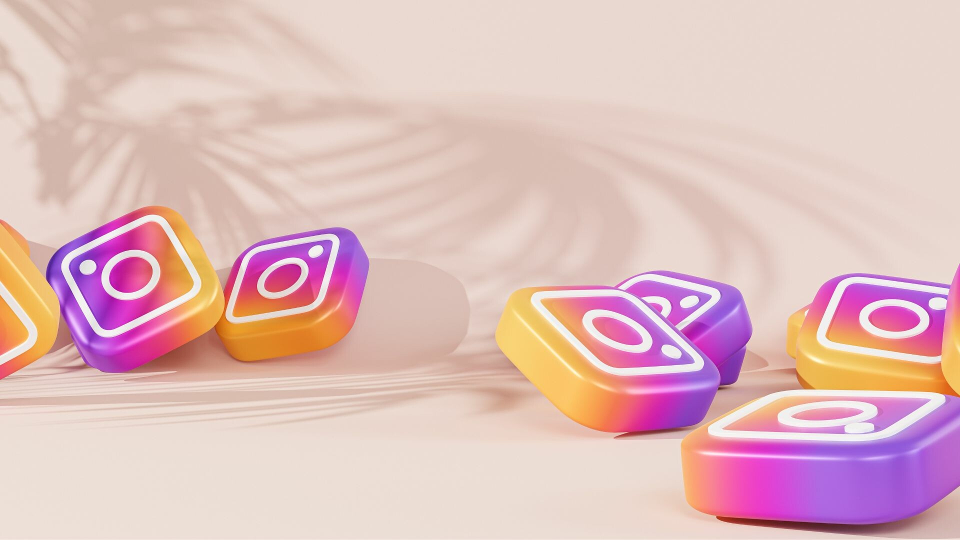 3D Instagram icons.