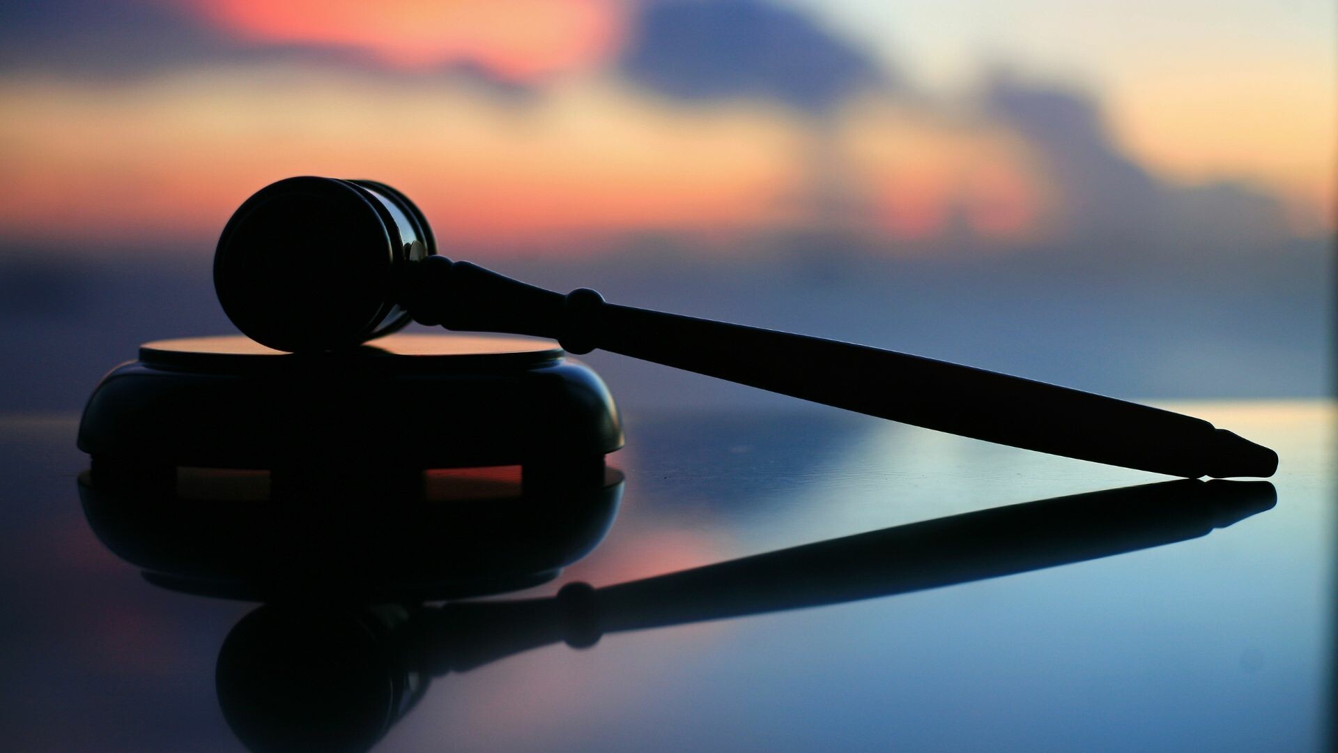 Gavel on a table.