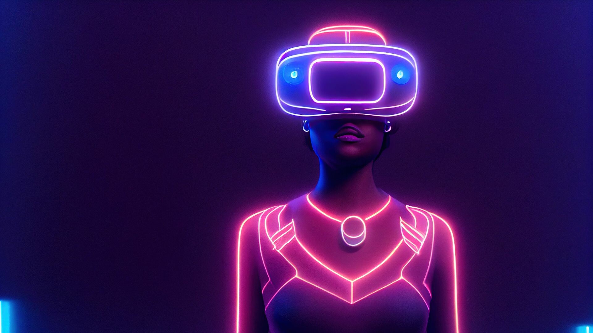 Digital person wearing a VR headset.