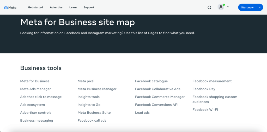 html sitemap example