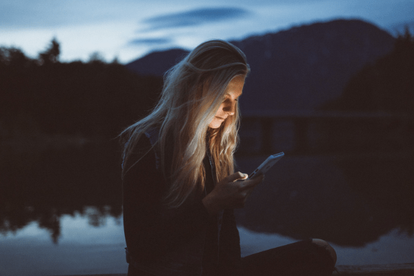 Woman looking at phone