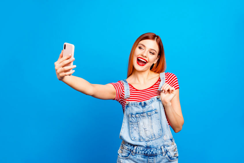 Woman taking selfie