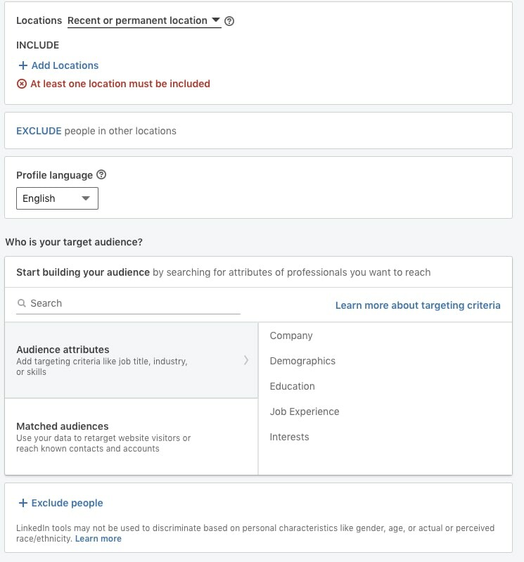 LinkedIn Targeting
