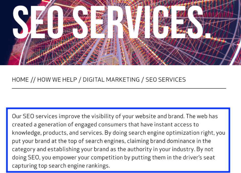 SEO Services Body Copy