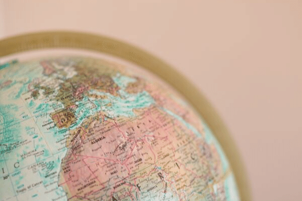 Globe with pink background