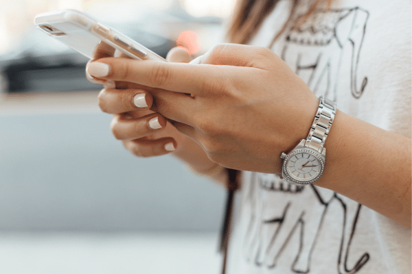 Girl on phone using technology, no customer commmentary