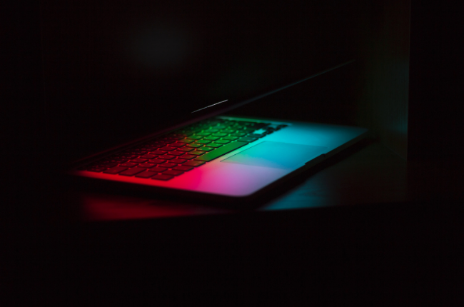 Laptop in the dark