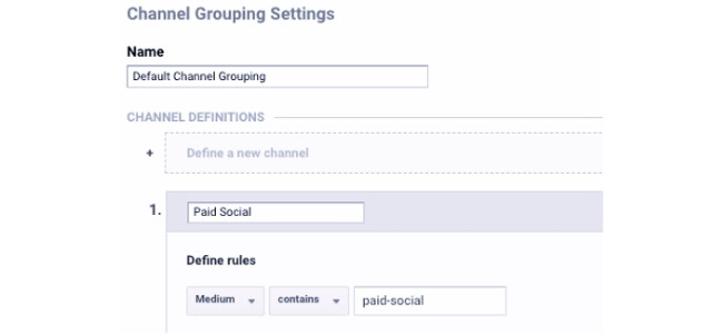 Channel Grouping Settings example