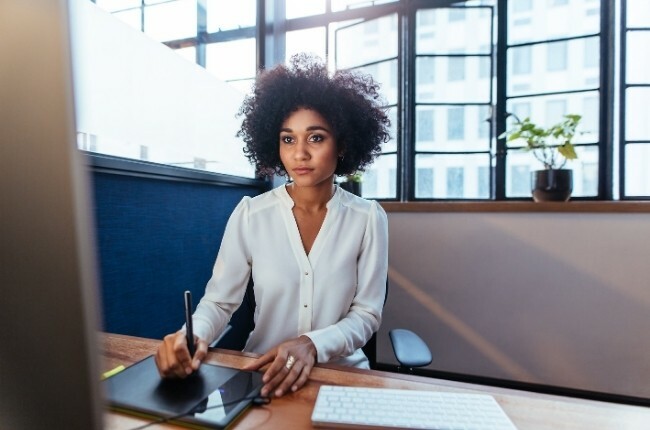 woman graphic designer working