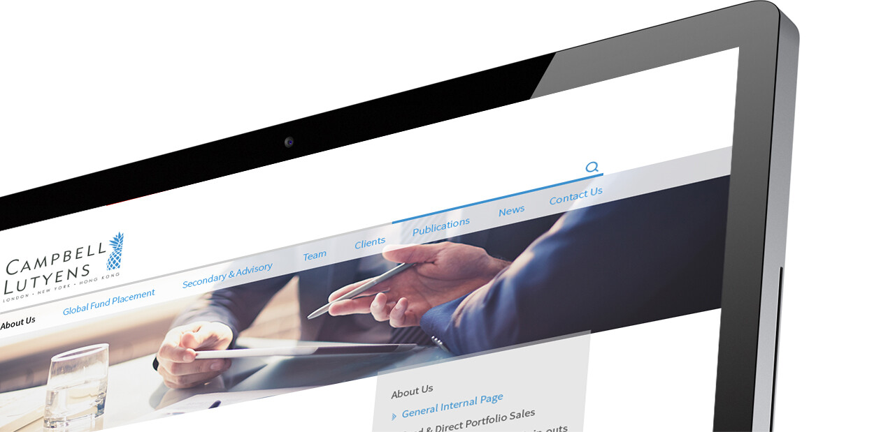 Website about us page with a person holding a pen