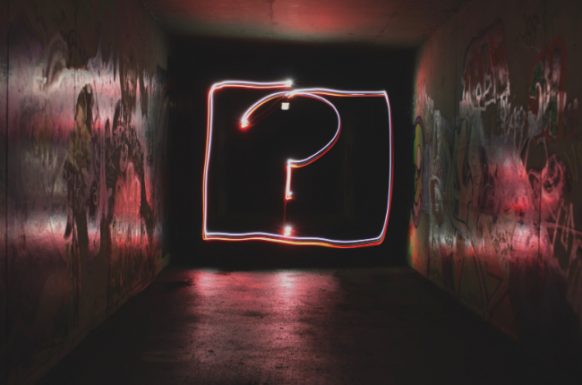 Red question mark light