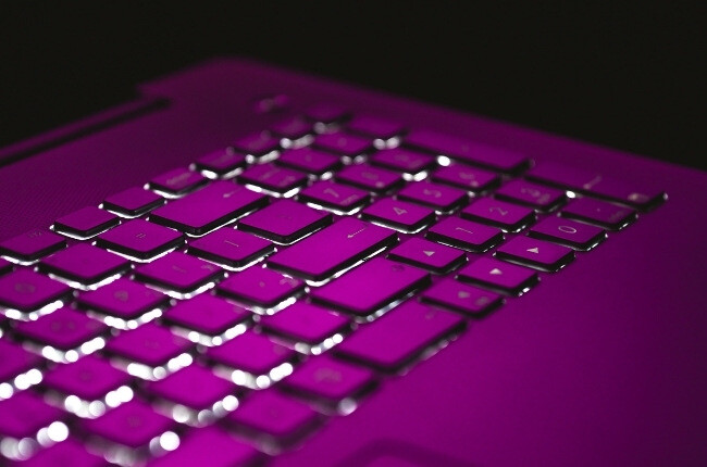 neon magenta keyboard