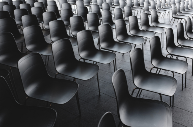 Rows of empty chairs